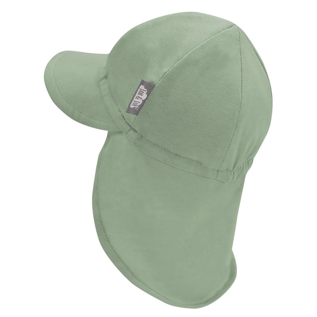 Baby Cap for Boys and UPF50 UV with Neck Flap Medium Size [JAN & JUL] Girls, Protection, (Juniper Green, 6-24 Months)
