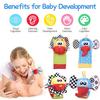 Baby Wrist Rattles Socks and Foot Finder Toy Set, 4-Piece Newborn Learning Toys for 0-12 Months Boys Girls, Baby Shower Birthday Gift