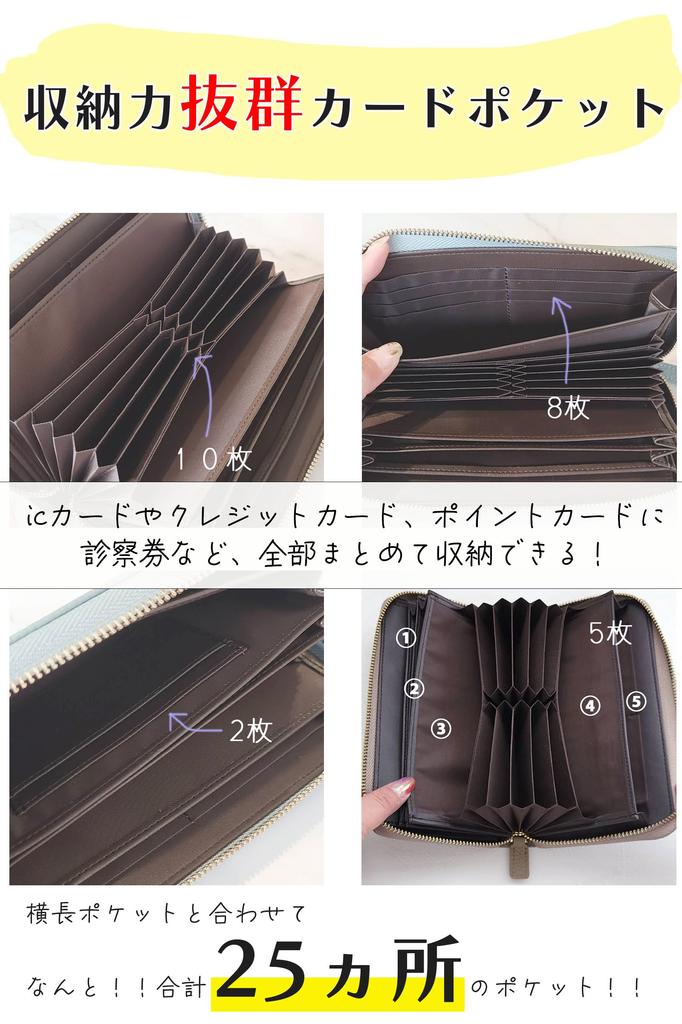 MERCOLEDi Women's Genuine Leather Long Wallet, Popular Garcon Brand, Wide-Opening Coin Purse, Box-Shaped Design, Large Capacity, Stylish, Cute,