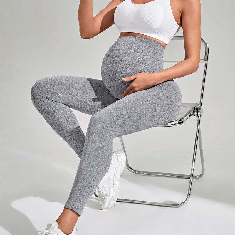 European & American High-Waist Maternity Yoga Pants: Seamless, Elastic, Butt-Lifting Sportswear