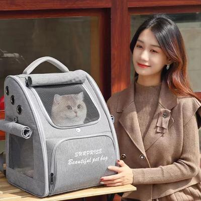 Zaino per gatti Borsa per il trasporto di animali domestici Portatile Pieghevole Traspirante Spallacci imbottiti sono facili da pulire Zaino per il trasporto di animali domestici