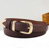 Korean-Style Versatile Belt for Jeans and Dresses Women’s Pin-Buckle Belt Light Luxury Niche Retro Gold-Buckle Leather Belts