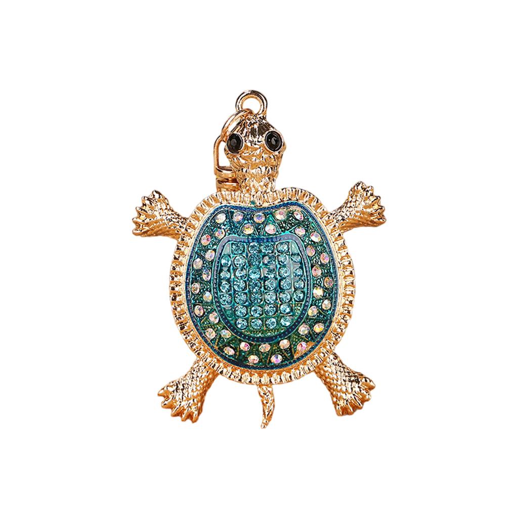 Turtles Rhinestones Keyring Charm Pendant Vibranting Color Glitter Keychain Bag Charm for Handbag Purse Accessories