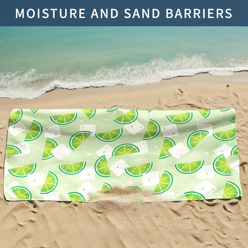 

New, double-sided velvet beach towel quick-drying sports towel printed bath towel [Spot sale]