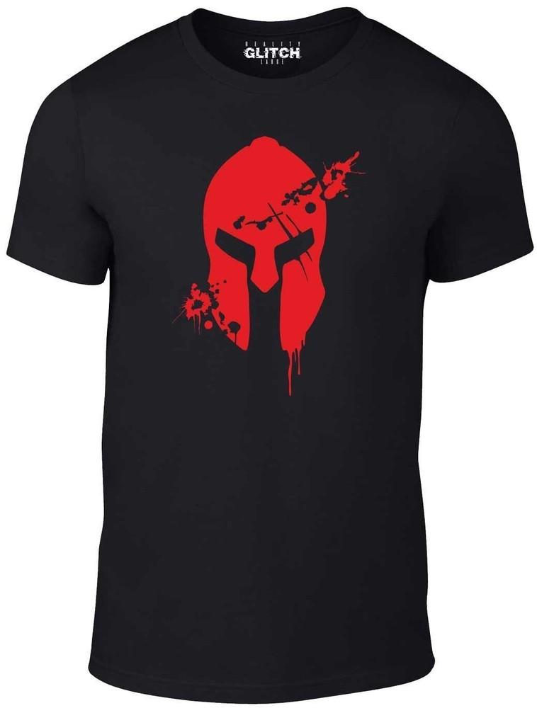 Bloodied Spartan Helmet Men's T-Shirt – Ancient Warrior Rome Empire Battle Tee