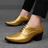 Men High Heels Silver Derby Wedding Dress Dance Business Gold Elevator Shoes Height Increase Tuxedo Prom Blazers Shoes Plus Size