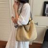 Large capacity straw woven bag women's summer new seaside vacation woven bag lazy wind shoulder tote bag