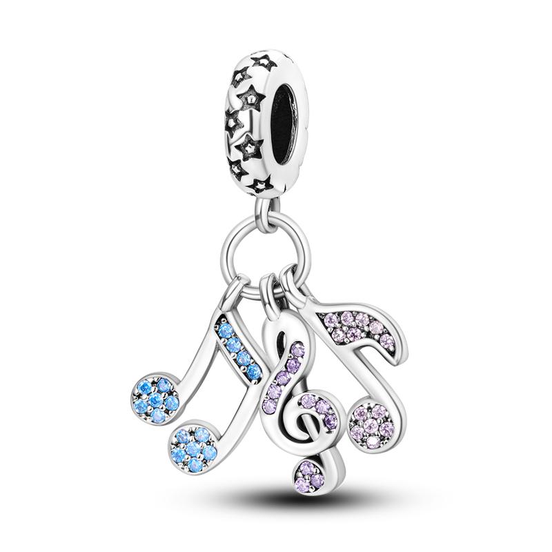 copper Plated Oiginal Design Color Music Guitar Microphone Dangle Charm Compatible With Bangle Bracelets Bead Women Do It Yourself Jewellery Making