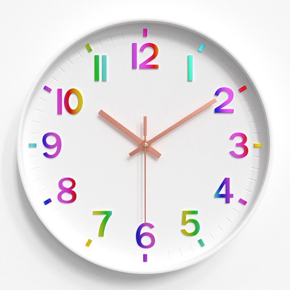 

Colorful Numbers Digital Wall Clock 12 Inch Silent Wall Clock Fashion Children Clock Living Room Style 8