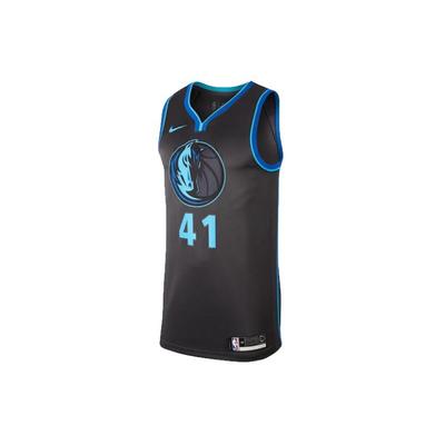 Camiseta NBA Swingman Edición Ciudad Temporada 2018-2019 Dirk Nowitzki Dallas Mavericks No. 41 Camiseta de Hombre Negra AJ4604-060