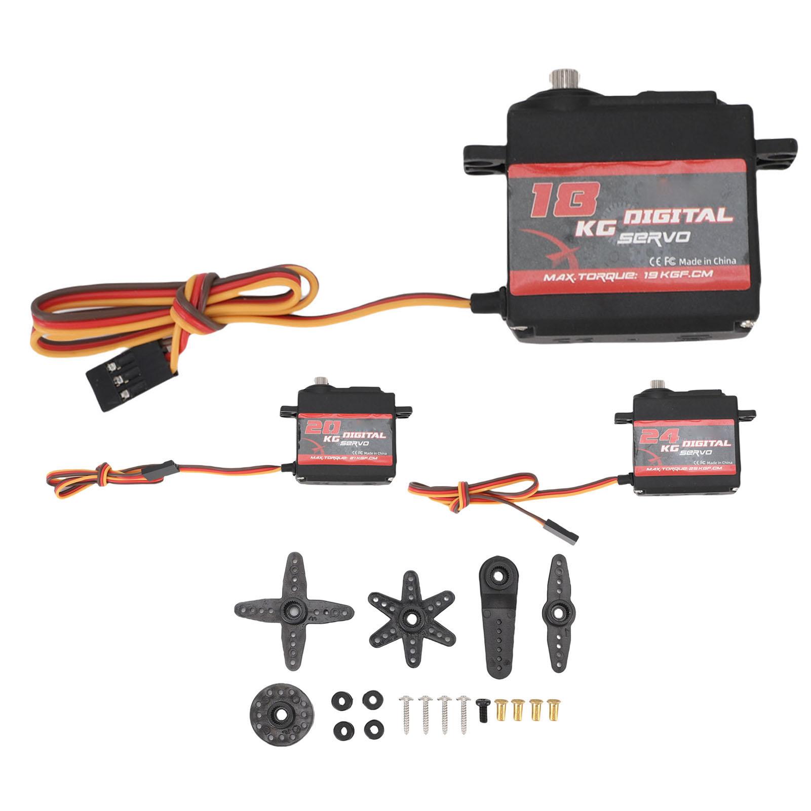 

Digital Servo with Wire Metal Gear High Torsion Servo Motor for RC Car Truck Crawler Boat Robot 180 18KG
