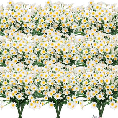 6/18 Stück Kleines Gänseblümchen Künstliche Blumensträuße für Valentinsparty Heimdekoration DIY Weiße Künstliche Gänseblümchen Blumenornamente