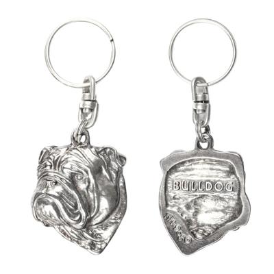Bulldogge, Englische Bulldogge, Britische Bulldogge I - Versilberter Hundeanhänger, Handtaschenschmuck, Rucksackanhänger von der Marke