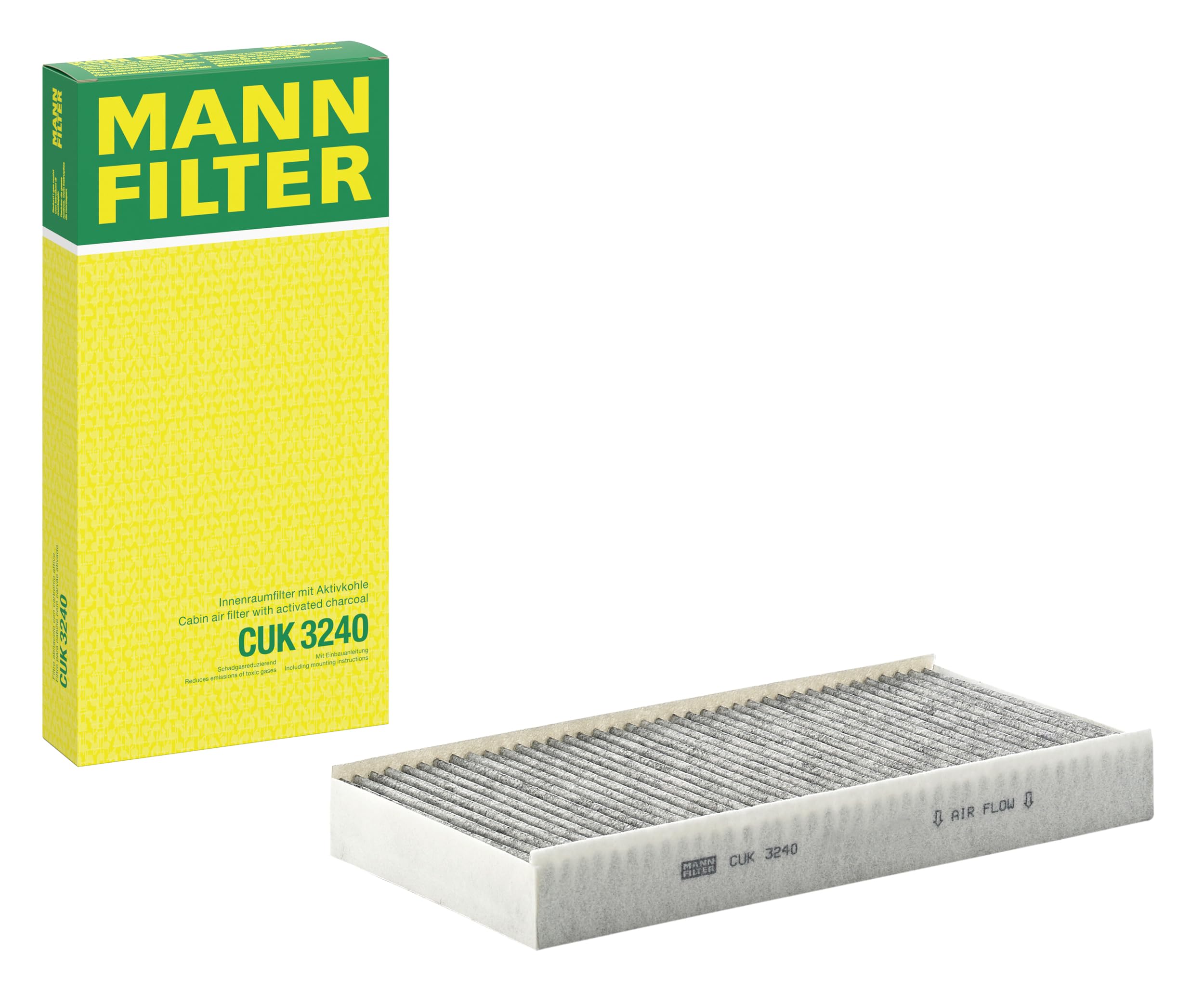 

Air Conditioner Filter for Original European Car OEM Filter Deodorizing Activated Pollen and Part Number CUK3240 CUK3240 MANN-FILTER Citroën/Peugeot белый