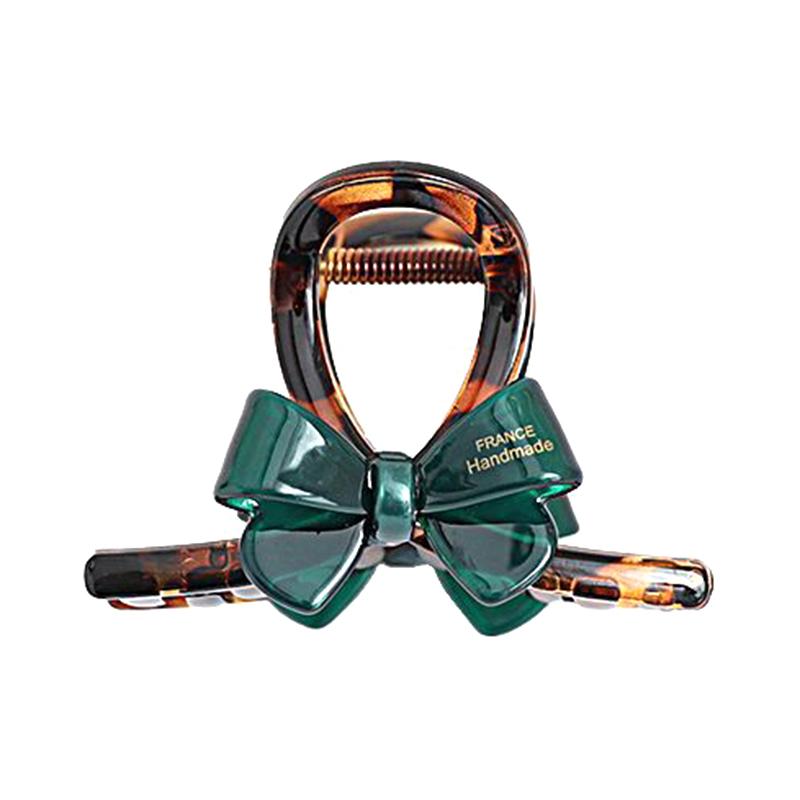 Medium Contrasting Bow Korean Shark Clip Fashionable Hot Stamping Letters Half Tied Hair Clip Hair Clip