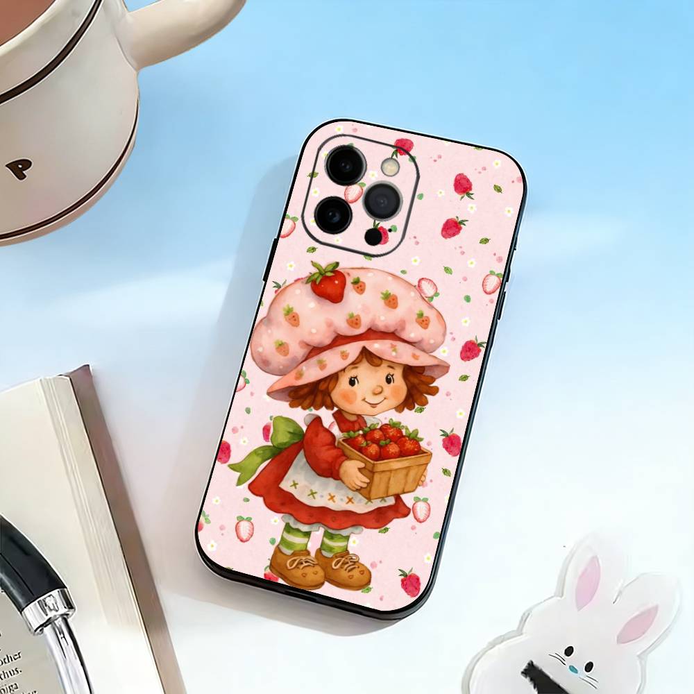 Strawberry S-Shortcake-Girl Pink  Phone Case Silicone Soft For IPhone 17 16 15 14 13 12 11 X XR Plus Pro Max Plus
