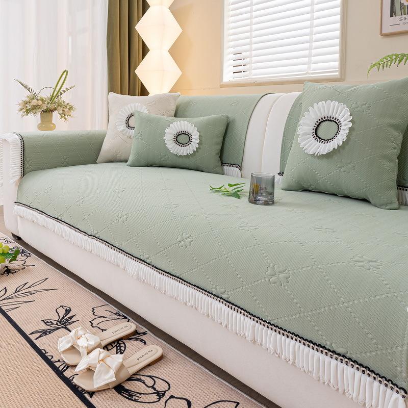 Sofa Cushion Summer  New Ice Silk Mat Cushion Universal Non-Slip Seat Cushion Light Luxury High-Grade Leather Sofa Cover