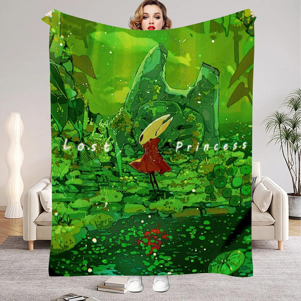 Hollow Knight Blanket Cartoon Game Printed Flannel Blanket for Home Living Room Bedroom Decor New Year Christmas Gift for Fans