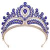 Royal Queen Green Crown Big Diadem Bride Tiara Crowns for Women Bridal Wedding Party Crown Hair Dress Jewelry Accessories