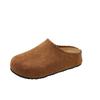 Retro Boken shoes women's autumn and winter new round head versatile one pedal thick-soled lazy casual outer bag head half slippers