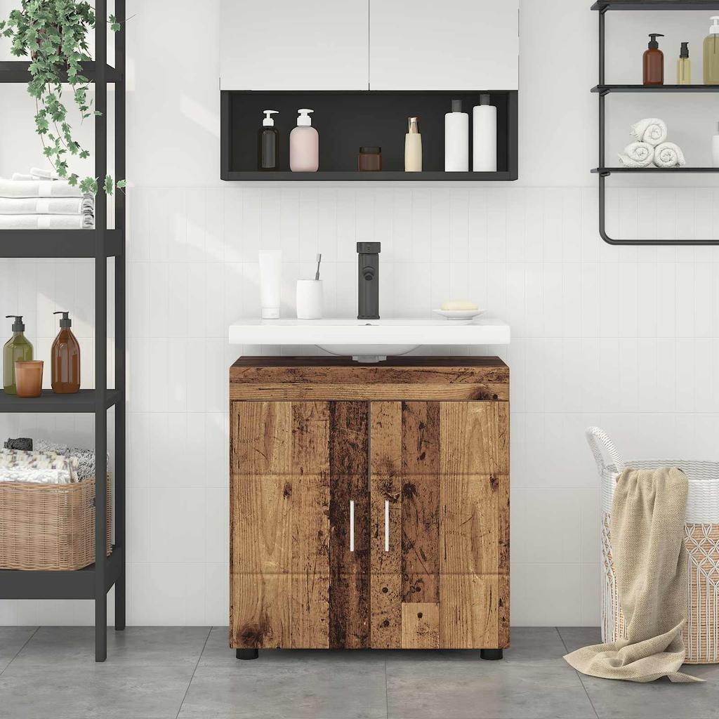 Bathroom Cabinet Set TULUM Rustic Wood 60 x 34 x 63 cm