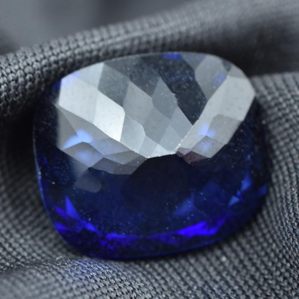 Natural Blue Tanzanite Loose Gemstone 12.50 Ct Cushion Cut for Jewelry Making and Gem Collections