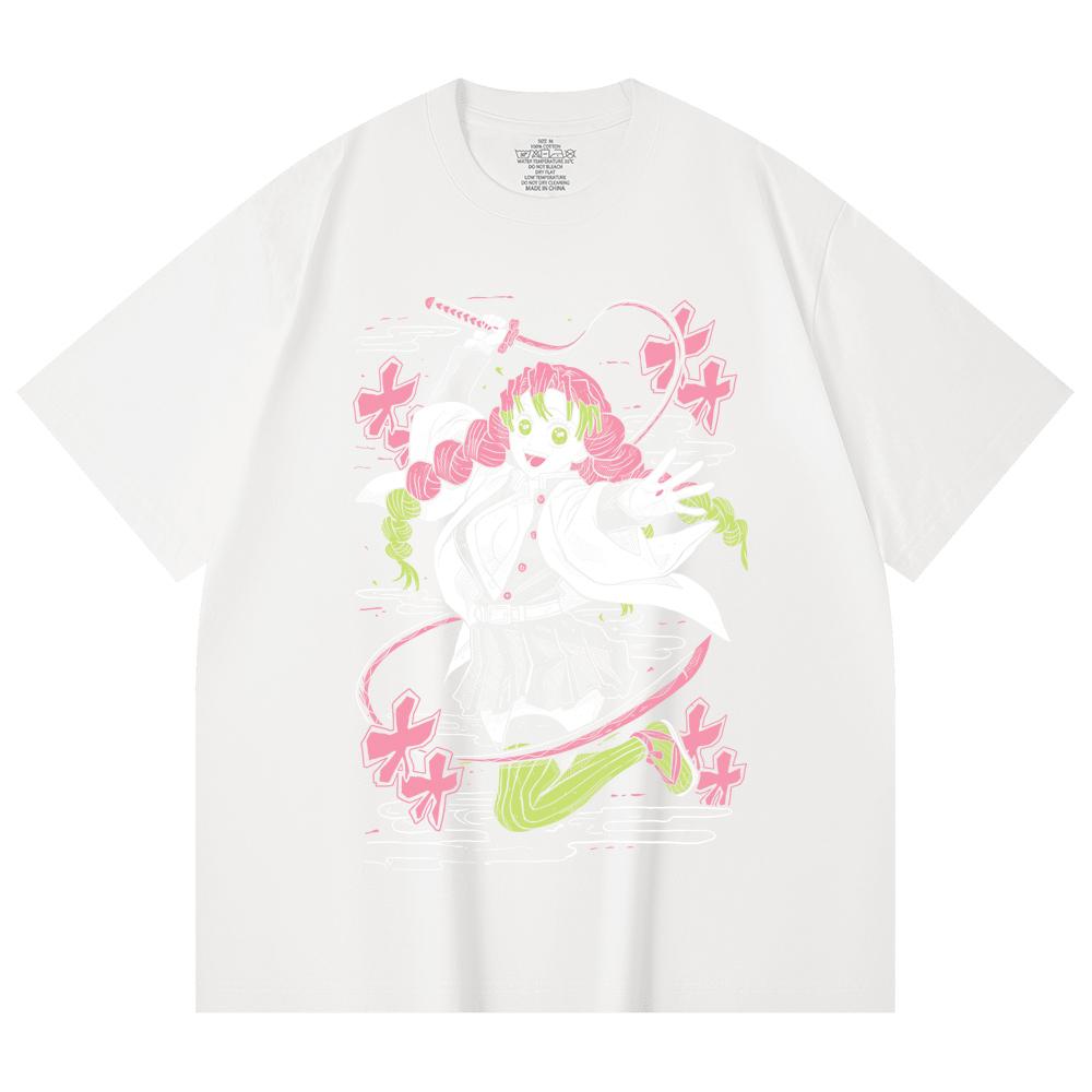 230 Gsm 100% Cotton Demon Slayer V49 Mitsuri Print Unisex Heavy Cotton T Shirt