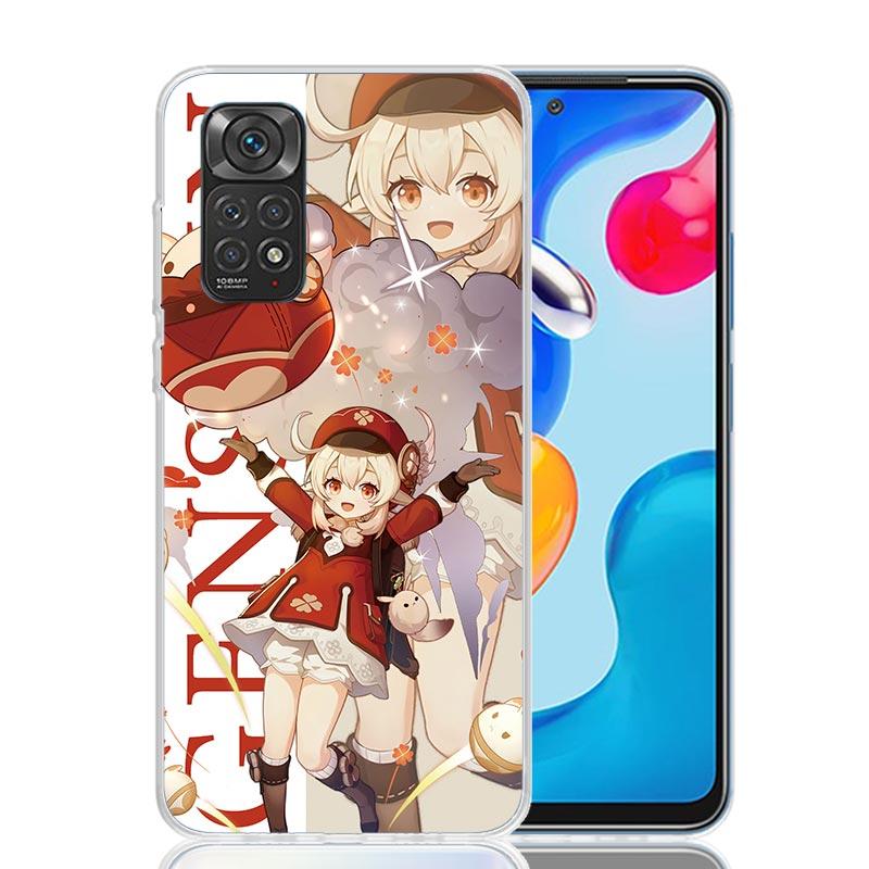 Genshin Impact Anime Phone Case For Xiaomi Redmi Note 14 13 14S 12S 12 11S 11T 11E Pro Plus 10S 10 9S 9 Art Customized Coque Cap