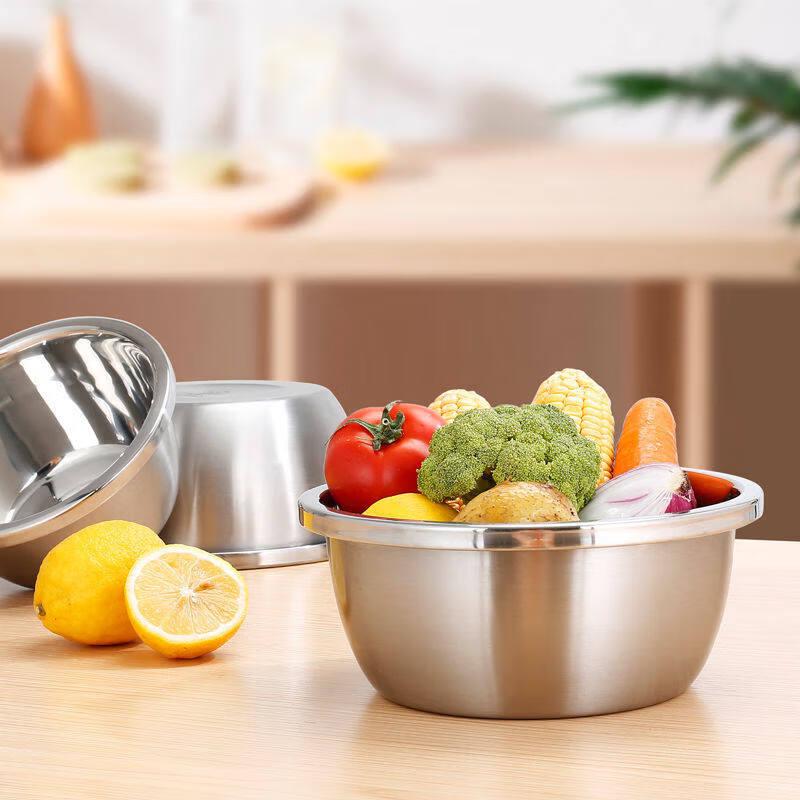 ZISIZ Extra-Thick 304 Stainless Steel Soup Basins (Set of 4)