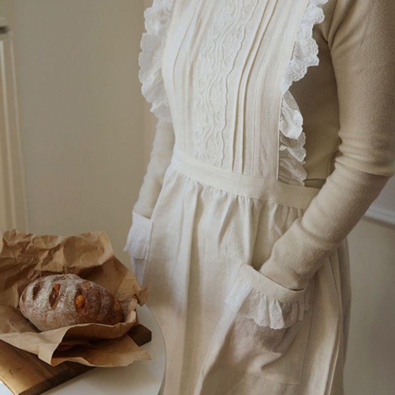 MAISON DE ROOMROOM Natural Frill Apron 2 Types