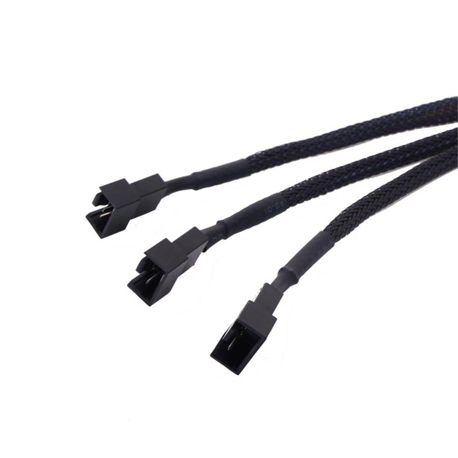 10Pcs 1 to 3 Way Splitter Cable Sleeved 4 Pin PWM Fan Connector Extension Cables