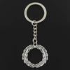 Fashion Olive Branch Laurel Wreath 36x34mm Pendant 30mm Key Chain Bronze   Men Car Gift Keychain