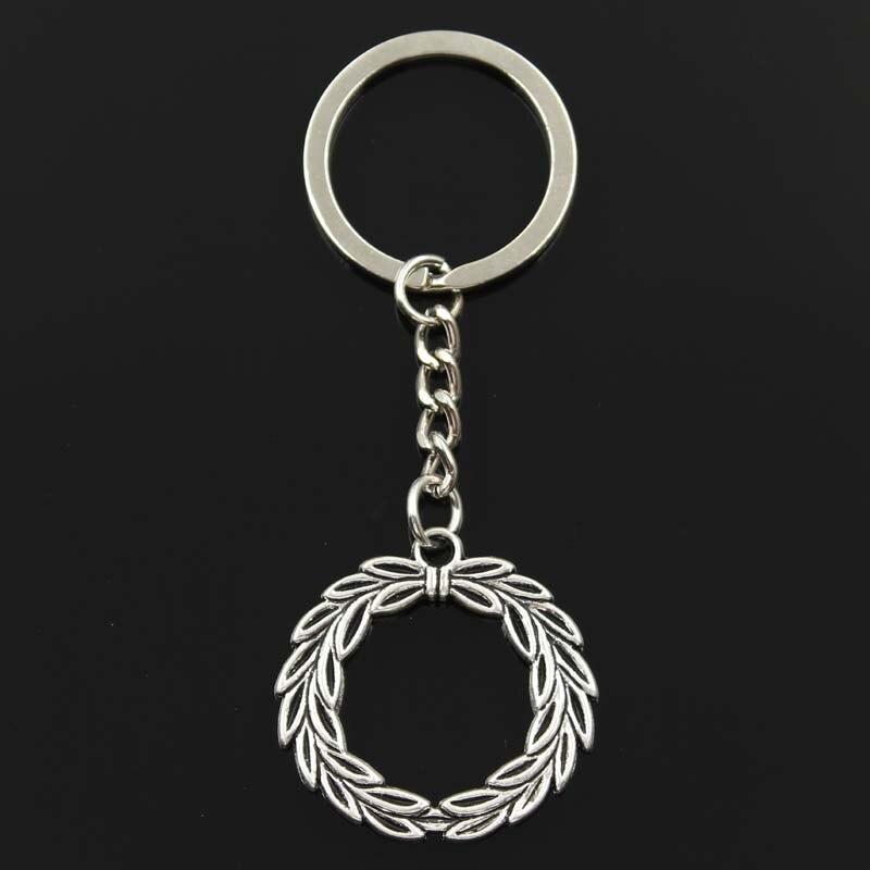 Fashion Olive Branch Laurel Wreath 36x34mm Pendant 30mm Key Chain Bronze   Men Car Gift Keychain