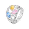 Jewelry Colorful Rhinestone Zircon Ring Women's Light Luxury Micro-inlaid Colorful Treasure Ring New Ring