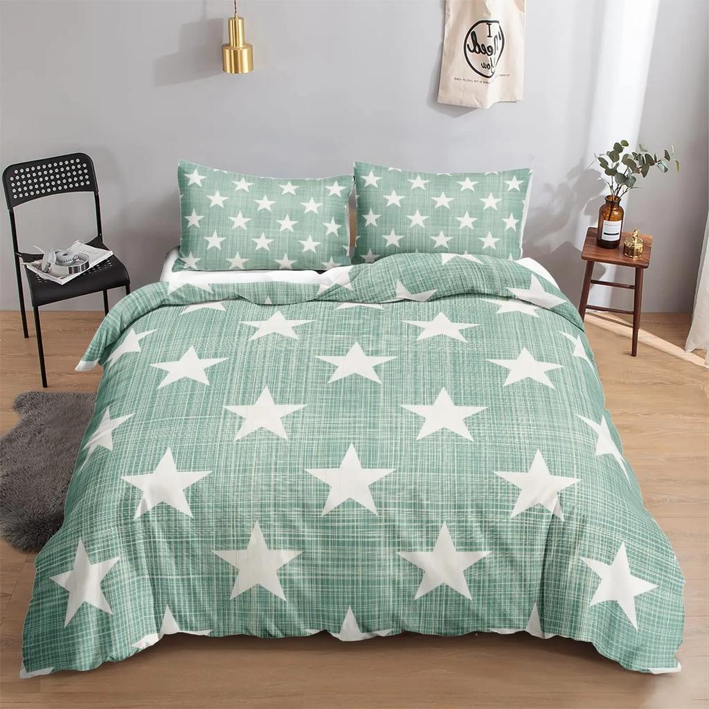 Star Printed Beding Set Quen Sized Dimensions Galaxy Soft Duvet Cover Set Boy Fantasy Universe Warm Comforter Cover Ultra-Soft Polyester Comfortable