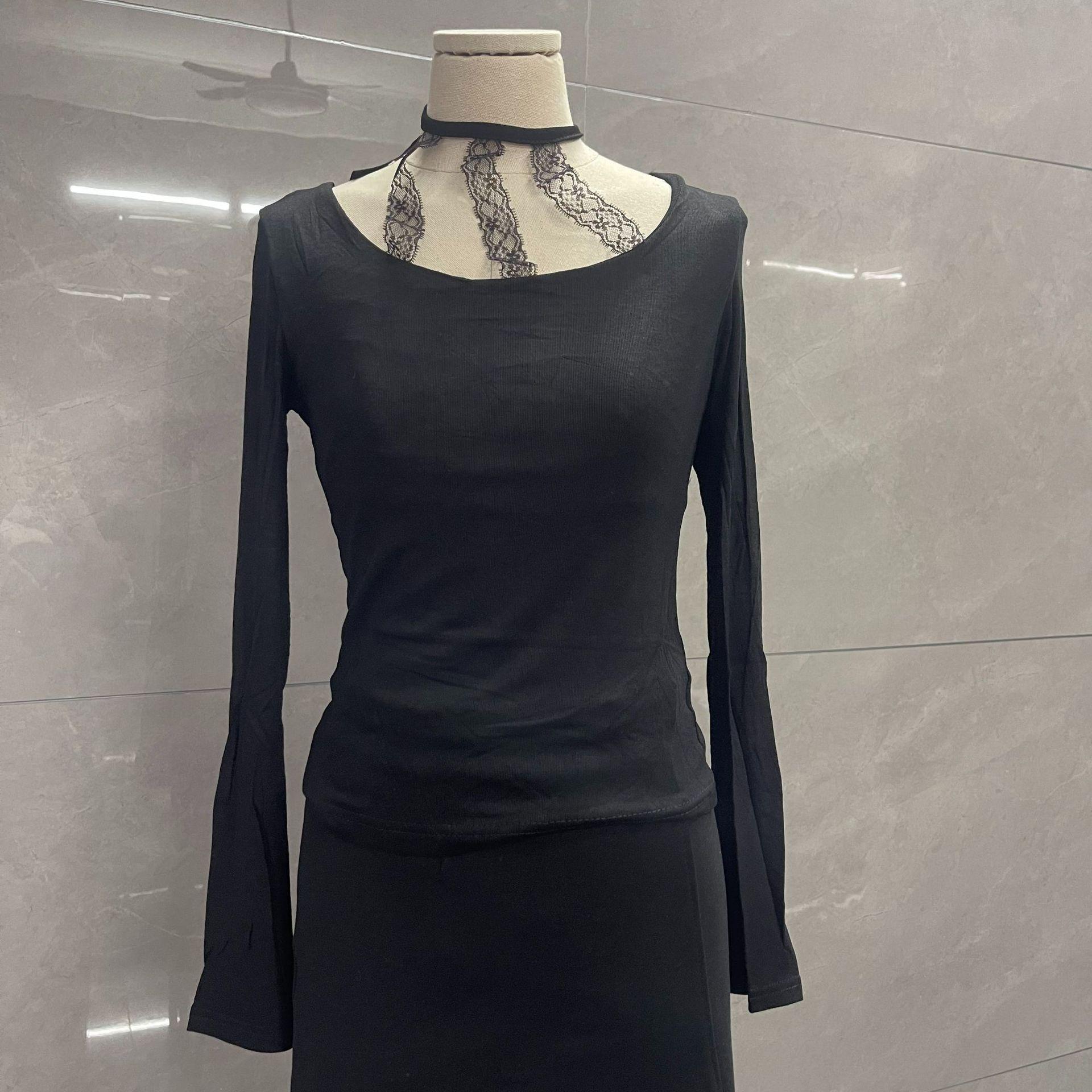 

Korean Lace Halterneck Cutout Top - Irregular Design, Versatile Slimming Fit L (115 jin)