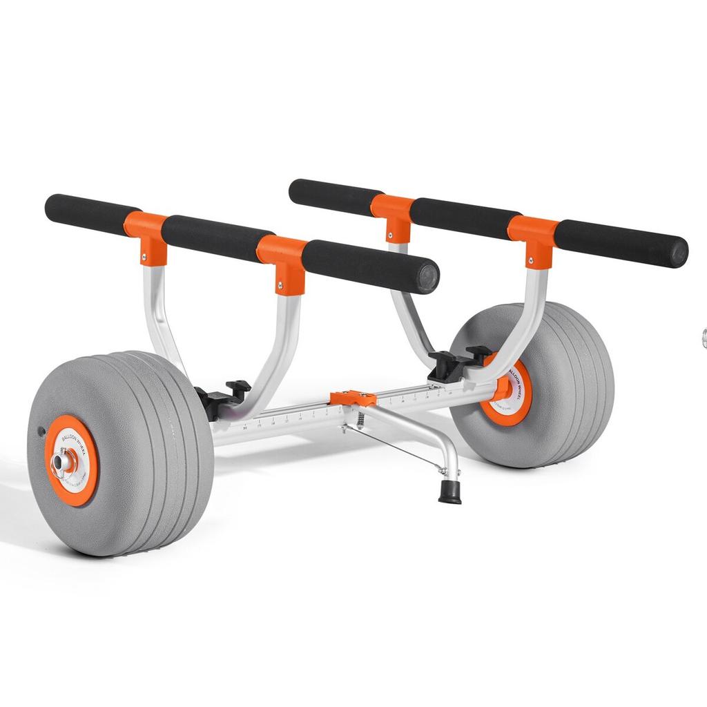Kayak Cart, 158.8 kg Load Capacity, Kayak Trolley with 30.5 cm Inflatable PU Tires & 2 Straps, Assembles & Disassembles Within Seconds, Paddle Board
