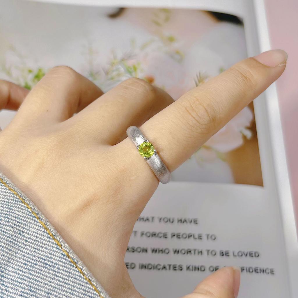 Natural Color Treasure Amethyst Citrine Ring Women'S S925 Sterling Silver Garnet Topa Peridot Index Finger Ring