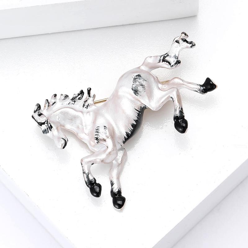 Fashion Enamel Animal Steed Horse Brooches For Women Men Clothing Coat Accessries Gifts