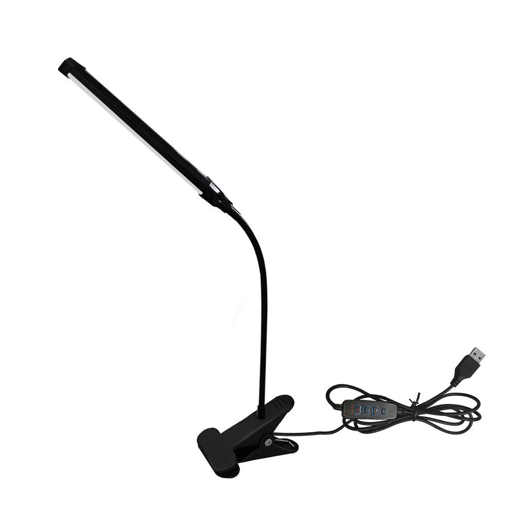 LED Desk Lamp with Clamp Dimmable Clip On Reading Light Flexible Study Table Lamp USB