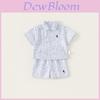 Boys Summer Cotton Shorts Set With Striped Short Sleeve Shirt For Kids Age 3 To 8