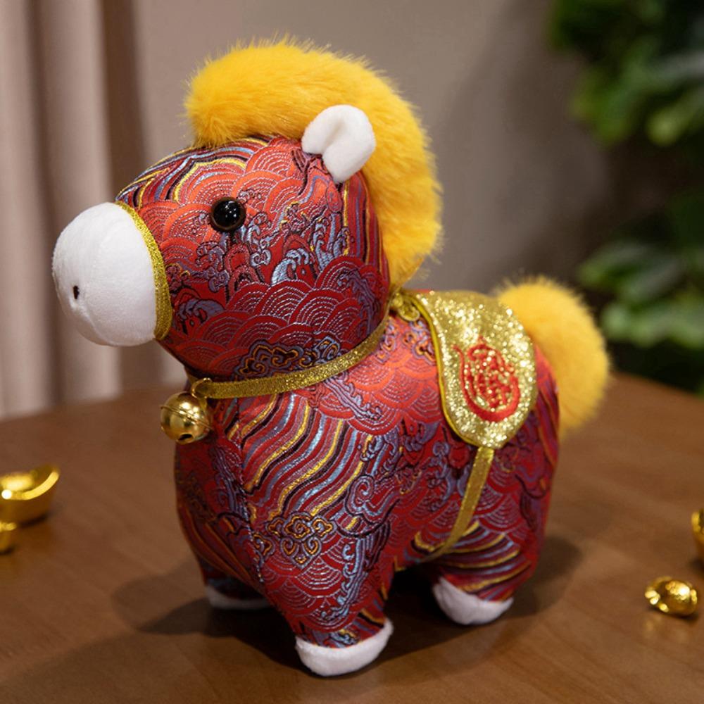 Colorful Horse Plush Doll Creative Cartoon Steed Doll Chinese New Year Gift Home Decoration
