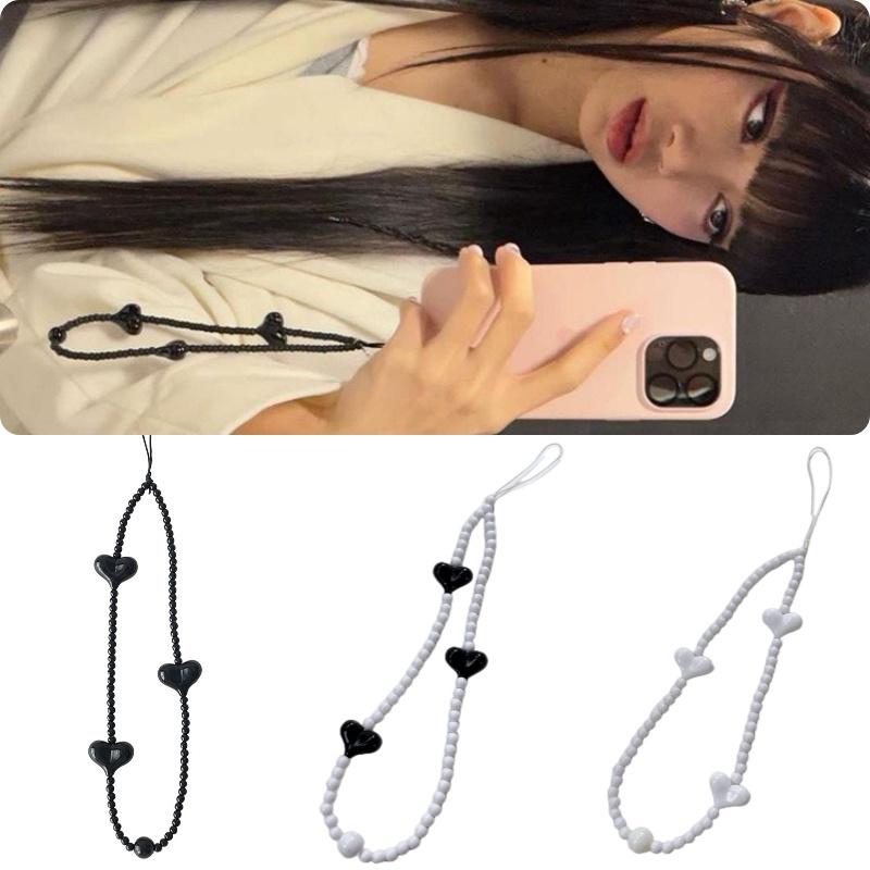 Same Blackpink Jennie Pink Love Mobile Phone Chain Anti Lost Rope Strap Hanging