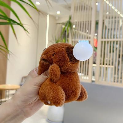 Peluche Capybara crachant des bulles, 15 cm, adorable, pendentif, poupée, jouets, sac, porte-clés, ornements, cadeaux pour enfants