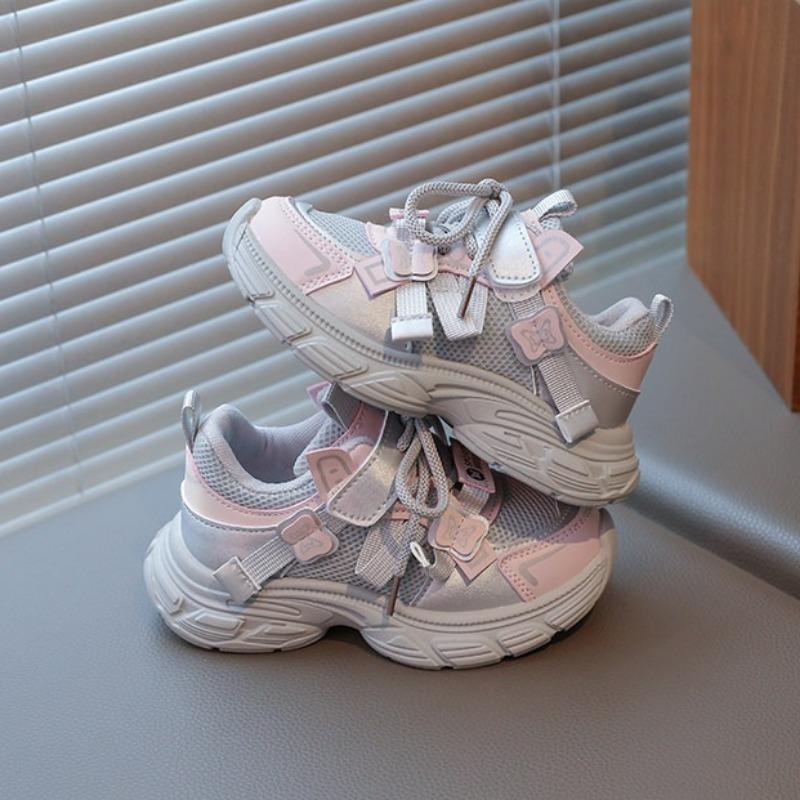 Spring Kids Sneakers Soft Sole Princess Shoes Lightweight White Shoes Fashion Dad Shoes Girls Outdoor Running Shoes