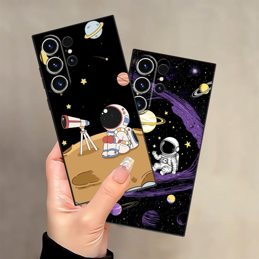 Cartoon Astronaut Case for Samsung Galaxy S26 Ultra S24 Note 20 8 9 10 S20 Ultra S25 Plus S23 S10 S9 S21 FE Funda Phone Cover