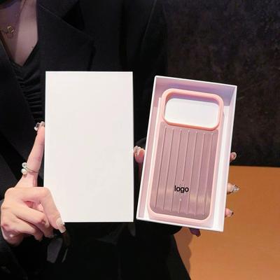 High End Business With Box Logo Allum Alloy Higth End 3D Corrugated Stripe Stylish Luggage Case for IPhone17 Pro Max 16 15 14 13 Rugged Cover