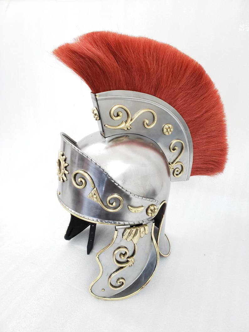 

Medieval Greek Corinthian Queen brass helmet With Red Crest M
