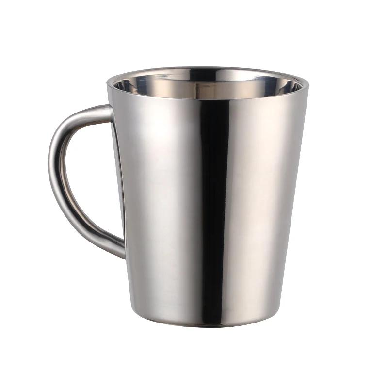 300ml Gold Beer Cups Stainless Steel Water Cup Double Layer Milk Cup Metal Coffee Mug Tableware Kitchen Drinking Serving Tools