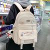 Backpack for Women Korean Version Ins Style Large Capacity Student Schoolbag Japanese Contrasting Color Cute Letter Computer Bag